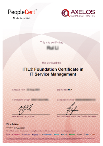 Ryan 手持 PMP 认证 & ITIL 认证Q认证考取的过E对他而言也是一个有的自我目理